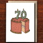 Greeting Card | Seventieth Birthday Cake